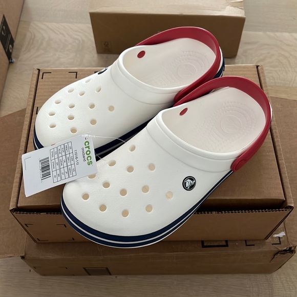 CROCS Other - Crocs crocband red white & blue - men’s 9
